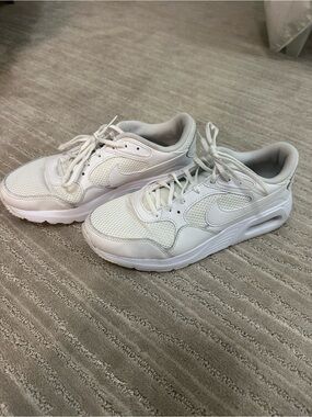 Nike All-White Mesh & Leather Low-Top Sneakers